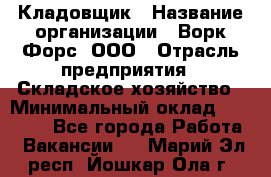 Кладовщик › Название организации ­ Ворк Форс, ООО › Отрасль предприятия ­ Складское хозяйство › Минимальный оклад ­ 27 000 - Все города Работа » Вакансии   . Марий Эл респ.,Йошкар-Ола г.